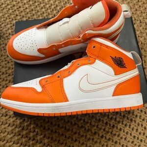 Nike Men's Orange and White Sneakers
